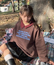 ♪フロッキーロゴ 裏起毛 ゆるっとビッグサイズスウェットプルオーバー【UNISEX ITEM】