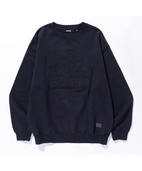 XLARGE（エクストララージ）の「PATCHED OLD ENGLISH CREWNECK SWEATSHIRT（スウェット・メンズ・ブラック/オリーブ/グレー/ネイビー・S/M/L/XL）」の2枚目の写真