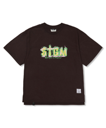 Home Vintage-Like Washed Oversized Short Sleeves T-Shirts Brown