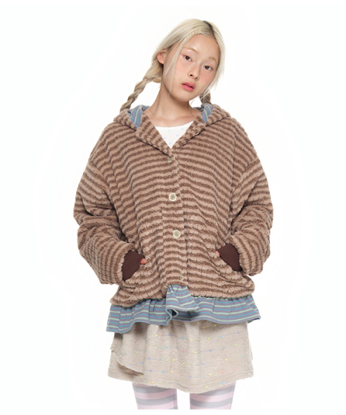 Button-Up Hooded Jumper_beige（その他アウター）｜youthbath（ユース 
