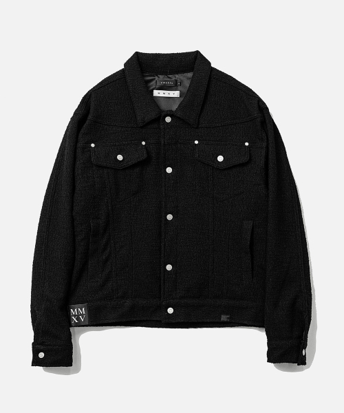 VASTIC(バスティック)の「ステンシルニットトラッカー_ブラック(デニムジャケット・メンズ・その他・MEDIUM/LARGE/X-LARGE)」の2枚目の写真