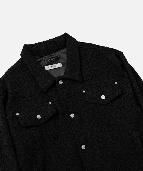 VASTIC(バスティック)の「ステンシルニットトラッカー_ブラック(デニムジャケット・メンズ・その他・MEDIUM/LARGE/X-LARGE)」の5枚目の写真