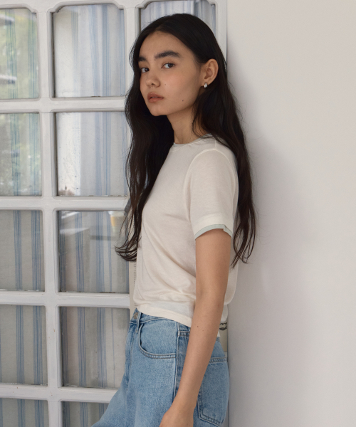 38COMEONCOMMON（38カモンコモン）の「Tencel Double Layered Tee (Cream)（Tシャツ/カットソー・レディース・その他・FREE）」の3枚目の写真