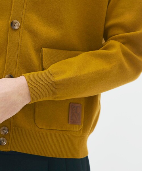 caban（キャバン）の「コットンカシミヤ フラップポケットニットブルゾン（カーディガン/ボレロ・メンズ・ライトベージュ/ブラック/ボルドー/イエロー・L/M/S）」の11枚目の写真