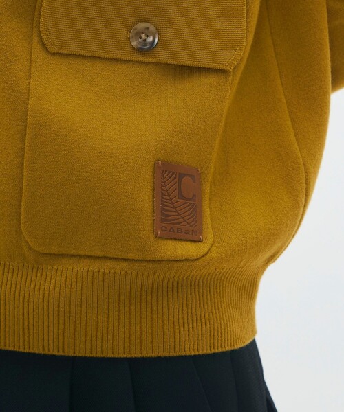 caban（キャバン）の「コットンカシミヤ フラップポケットニットブルゾン（カーディガン/ボレロ・メンズ・ライトベージュ/ブラック/ボルドー/イエロー・L/M/S）」の13枚目の写真