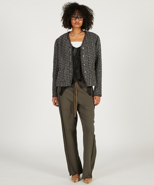 PRANK PROJECT（プランクプロジェクト）の「【2026Spring Pre-Order】スリムスウェットパンツ / Slim Sweat Pants（スウェットパンツ・レディース・ブラック/カーキ/ライトグレー・36/38）」の6枚目の写真