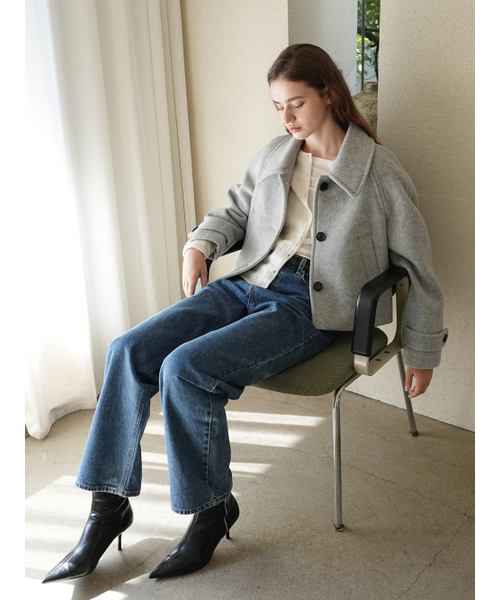 PAUL&ALICE(ポール&アリス)の「Raglan short wool coat / brown(チェスターコート・レディース・ブラウン・FREE)」の4枚目の写真