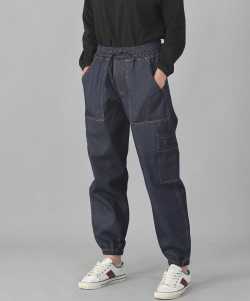 SAINTCREW（セントクルー）の「ツーレイヤーワイドカーゴジョガーパンツ W2-308J インディゴデニム（デニムパンツ・メンズ・その他・MEDIUM/LARGE/X-LARGE）」の6枚目の写真