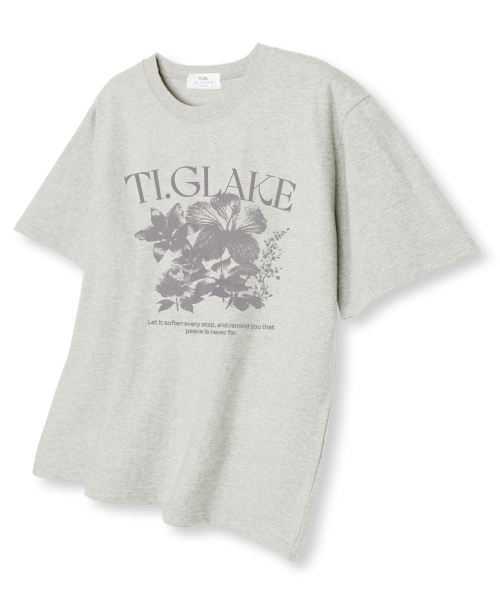 TI.GLAKE(ティーグレイク)の「レットイットフラワー オーバーサイズ 半袖Tシャツ オートミール(Tシャツ/カットソー・メンズ・その他・LARGE/X-LARGE/XX-LARGE)」の1枚目の写真