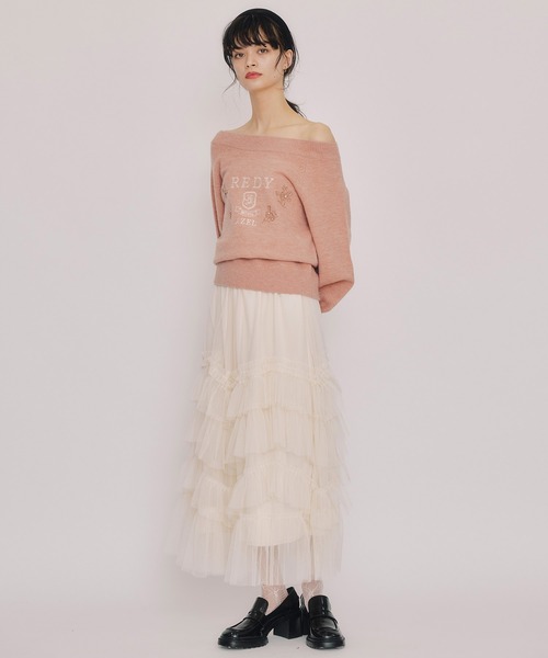 REDYAZEL(レディアゼル)の「ギャザーチュールティアードロングスカート(スカート・レディース・オフホワイト/ブラウン/ブラック・FREE)」の16枚目の写真