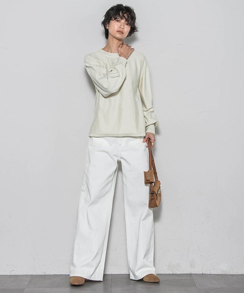 MAYSON GREY(メイソングレイ)の「ミニスパンコールクルーネックニット≪手洗い可能≫(ニット/セーター・レディース・オフホワイト/ライトグレー/レッド/ブラック・M)」の8枚目の写真