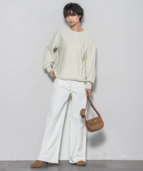 MAYSON GREY(メイソングレイ)の「ミニスパンコールクルーネックニット≪手洗い可能≫(ニット/セーター・レディース・オフホワイト/ライトグレー/レッド/ブラック・M)」の9枚目の写真