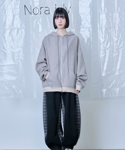 Nora Lily（ノラリリー）の「【Nora Lily】Switching Wide Leg Barrel Pants（スラックス・メンズ・ベージュ/グレー/ブラック・FREE）」の7枚目の写真