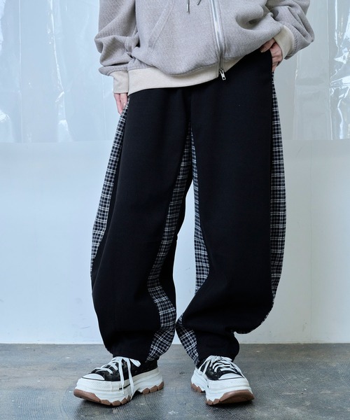 Nora Lily（ノラリリー）の「【Nora Lily】Switching Wide Leg Barrel Pants（スラックス・メンズ・ベージュ/グレー/ブラック・FREE）」の4枚目の写真