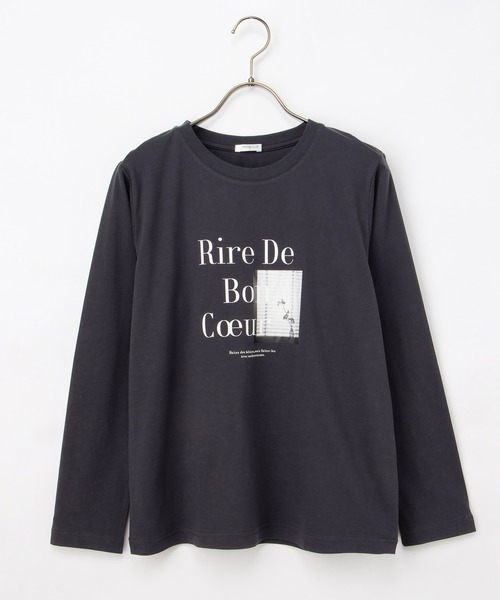 Honeys（ハニーズ）の「フォトプリントＴシャツ（Tシャツ/カットソー・レディース・スミクロ/オフホワイト/ダークブラウン/グレイッシュベージュ/ラベンダー・M/LL/L）」の20枚目の写真