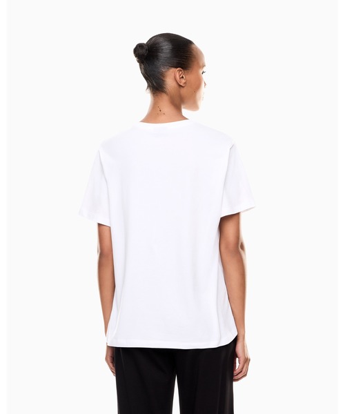 EMPORIO ARMANI EA7(エンポリオアルマーニイーエーセブン)の「<オンライン限定>【エンポリオ アルマーニ EA7】Core Lady 半袖Tシャツ レギュラーフィット ストレッチコットンジャージー(Tシャツ/カットソー・レディース・ホワイト/ブラック・LARGE/MEDIUM/SMALL/X-LARGE/X-SMALL)」の8枚目の写真