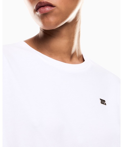 EMPORIO ARMANI EA7(エンポリオアルマーニイーエーセブン)の「<オンライン限定>【エンポリオ アルマーニ EA7】Core Lady 半袖Tシャツ レギュラーフィット ストレッチコットンジャージー(Tシャツ/カットソー・レディース・ホワイト/ブラック・LARGE/MEDIUM/SMALL/X-LARGE/X-SMALL)」の9枚目の写真