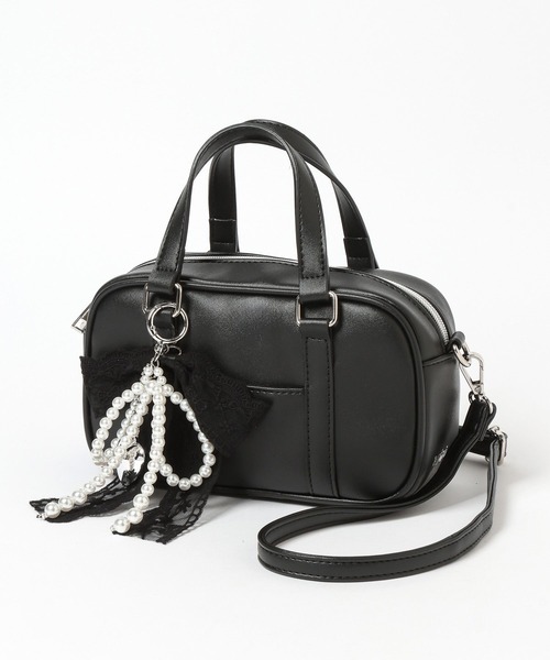 repipi armario（レピピ アルマリオ）の「【2WAY】チャーム付きミニボストンバッグ（ショルダーバッグ・レディース・サックスブルー/ブラック/アイボリー・ONE SIZE）」の10枚目の写真