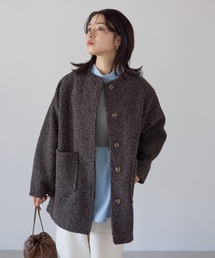 ウールライククルーネックコート