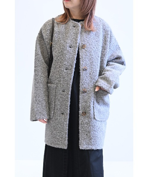 HEART MARKET(ハートマーケット)の「ウールライククルーネックコート(その他アウター・レディース・グリーン系その他/チャコールグレー/グレー/ブラック系その他/アイボリー・FREE)」の6枚目の写真