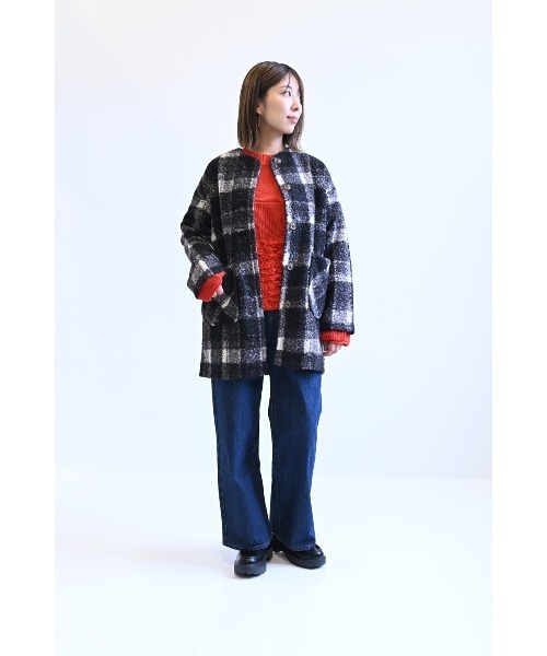 HEART MARKET(ハートマーケット)の「ウールライククルーネックコート(その他アウター・レディース・グリーン系その他/チャコールグレー/グレー/ブラック系その他/アイボリー・FREE)」の10枚目の写真