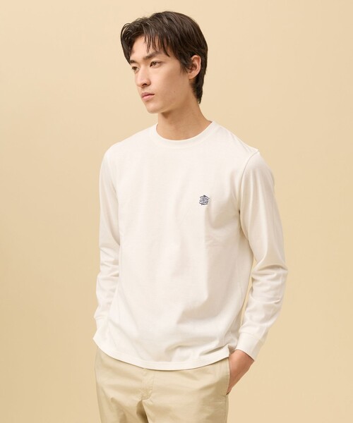 J.PRESS(ジェイプレス)の「オーバルワンポイント ロングスリーブ Tシャツ(Tシャツ/カットソー・メンズ・ネイビー系/ホワイト系・X-LARGE/LARGE/MEDIUM)」の1枚目の写真