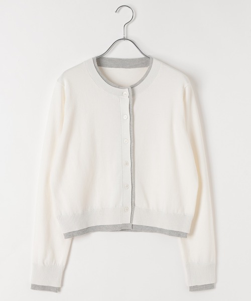 PAGEBOY（ページボーイ）の「【1枚でレイヤード風が叶う】レイヤードライクカーディガン（カーディガン/ボレロ・レディース・ブラック/グレー/オフホワイト/ピンク・FREE）」の10枚目の写真