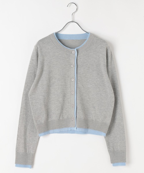 PAGEBOY（ページボーイ）の「【1枚でレイヤード風が叶う】レイヤードライクカーディガン（カーディガン/ボレロ・レディース・ブラック/グレー/オフホワイト/ピンク・FREE）」の8枚目の写真