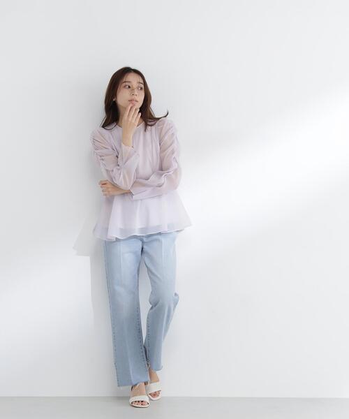 NATURAL BEAUTY BASIC（ナチュラルビューティーベーシック）の「◇サイドスリットストレートデニムパンツ（デニムパンツ・レディース・ブルー系その他2/ブルー・SMALL/MEDIUM/P/S）」の13枚目の写真