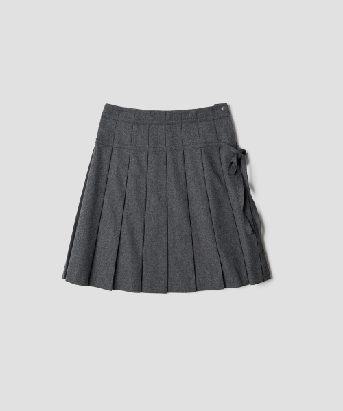 TTUDEMENT(トュードメント)の「RIBBON TIE PLEATED MIDI SKIRT GREY(スカート・レディース・その他・S)」の3枚目の写真