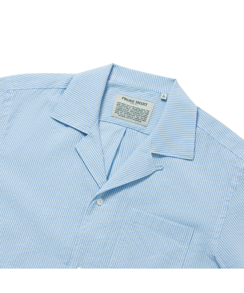 PRODESHIRT（プロデシャツ）の「[コンフォート] クバンオープンカラーカプリキャンプシャツ (ブルーストライプ)（シャツ/ブラウス・メンズ・その他・M/L/XL）」の3枚目の写真