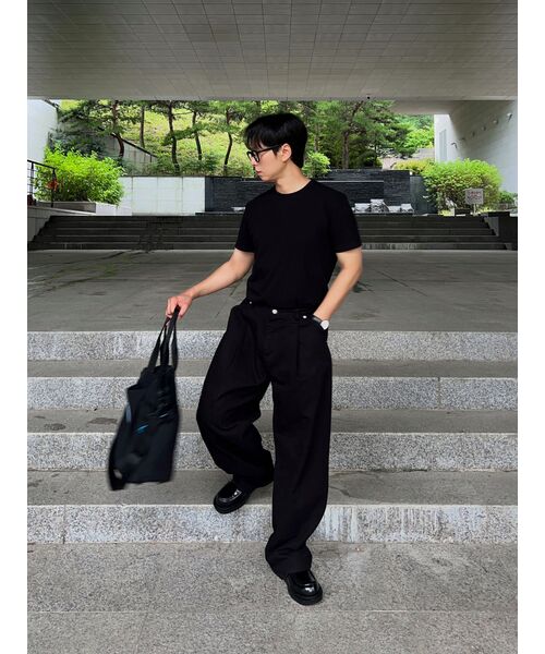 CARGOBROS(カーゴブロス)の「CBピンタックワイドデニムパンツ(ブラック)(デニムパンツ・メンズ・その他・S/M/L)」の7枚目の写真