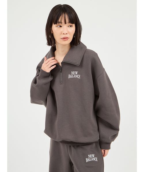 New Balance for emmi】Track side フリースハーフジップ（スウェット