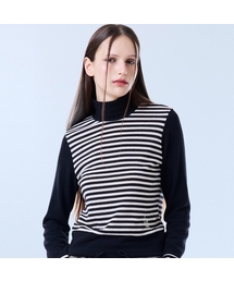 LVTR STRIPE TURTLENECK KNIT(BLACK)