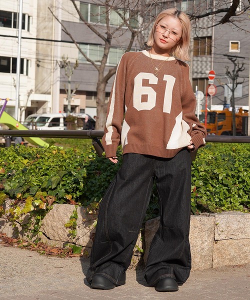 GUIDER（ガイダー）の「【GUIDER】コンパス クルーネックニット / Compass Crew Neck Knit（ニット/セーター・メンズ・ブラウン/ピンク/ブラック・M/L/XL）」の14枚目の写真