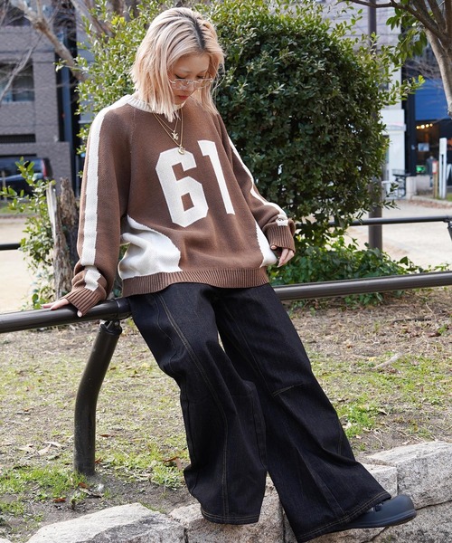 GUIDER（ガイダー）の「【GUIDER】コンパス クルーネックニット / Compass Crew Neck Knit（ニット/セーター・メンズ・ブラウン/ピンク/ブラック・M/L/XL）」の17枚目の写真