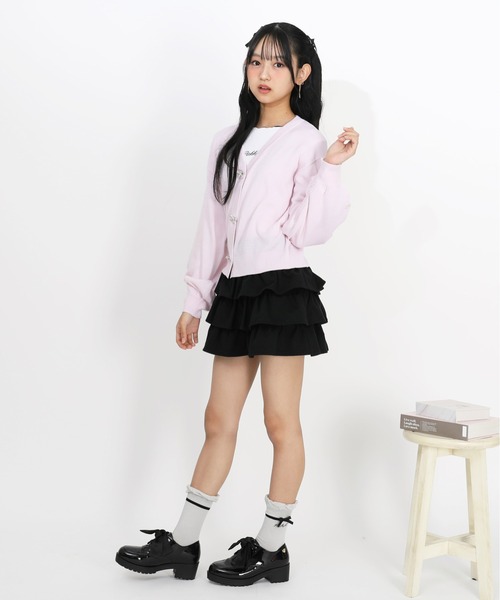 PINKHUNT（ピンクハント）の「PINKHUNT リボン クルーソックス 1520（ソックス/靴下・キッズ・アッシュグレー/ホワイト/ブラック・21-24cm/17-20）」の12枚目の写真