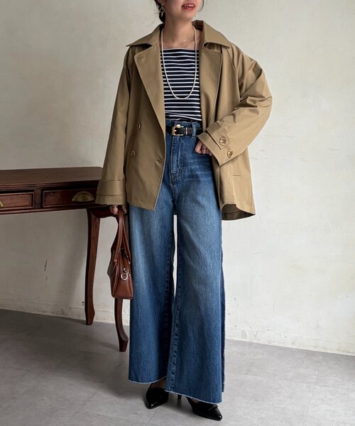 Chez toi（シェトワ）の「バックフレアコート（その他アウター・レディース・ベージュ/ネイビー・FREE）」の7枚目の写真