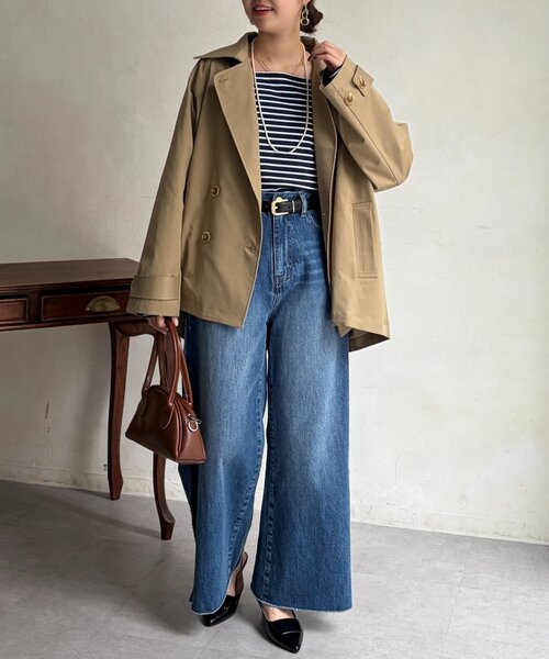 Chez toi（シェトワ）の「バックフレアコート（その他アウター・レディース・ベージュ/ネイビー・FREE）」の8枚目の写真