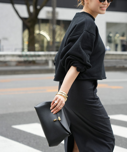 CELERI（セルリ）の「CELERI モックネック スウェット（スウェット・レディース・グレー/ブラック・FREE）」の6枚目の写真