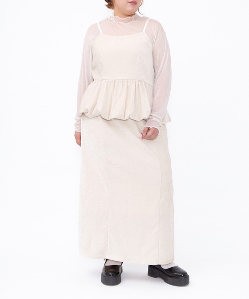 PUNYUS（プニュズ）の「ベロアロングスカート（スカート・レディース・オフホワイト/グレー/ブラック・1/2/3/4/5）」の2枚目の写真