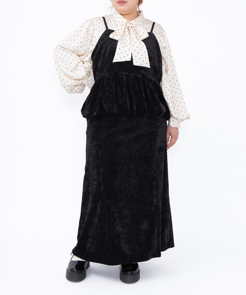 PUNYUS（プニュズ）の「ベロアロングスカート（スカート・レディース・オフホワイト/グレー/ブラック・1/2/3/4/5）」の10枚目の写真