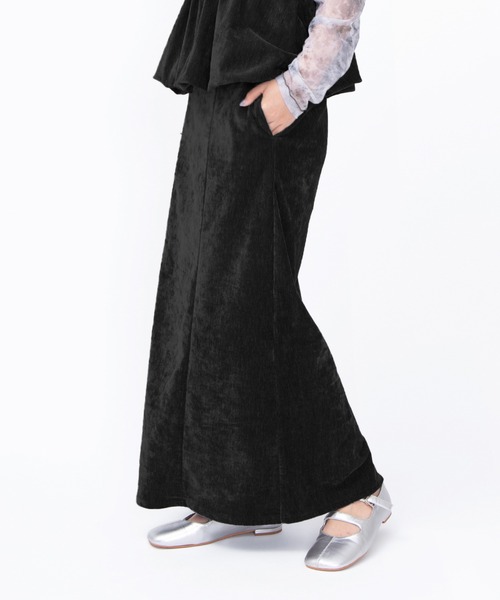 PUNYUS（プニュズ）の「ベロアロングスカート（スカート・レディース・オフホワイト/グレー/ブラック・1/2/3/4/5）」の21枚目の写真