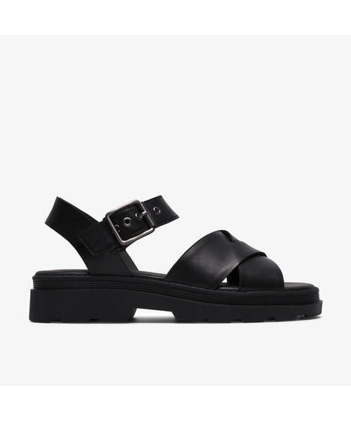 Clarks(クラークス)の「Orinoco3 Cross / オリノコ3クロス (ブラックレザー)(サンダル・レディース・ブラック・UK4.5/UK4/UK3.5/UK3/UK6/UK5.5/UK5)」の1枚目の写真