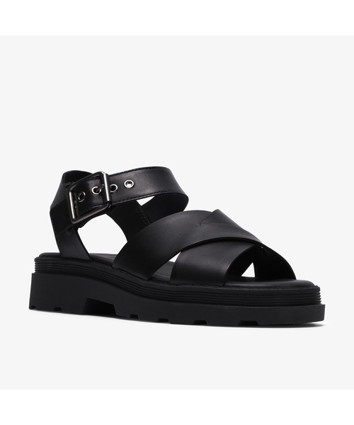 Clarks(クラークス)の「Orinoco3 Cross / オリノコ3クロス (ブラックレザー)(サンダル・レディース・ブラック・UK4.5/UK4/UK3.5/UK3/UK6/UK5.5/UK5)」の4枚目の写真