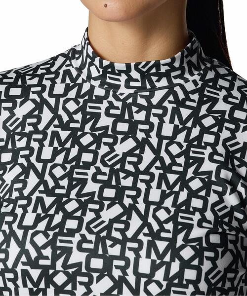 UNDER ARMOUR(アンダーアーマー)の「UAドライブ アーマーニット プリント ロングスリーブ モックネック シャツ(ゴルフ/レディース)(ポロシャツ・レディース・ブラック・L/S/M/XL)」の4枚目の写真