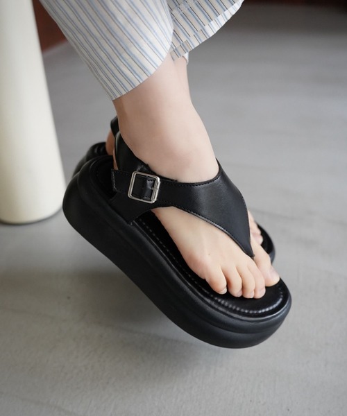 SANSeLF（サンセルフ）の「【SANSeLF】ワイドソールトングサンダル sas26s005（サンダル・レディース・レオパード/ブラック/シルバー・39/38/37/36）」の9枚目の写真