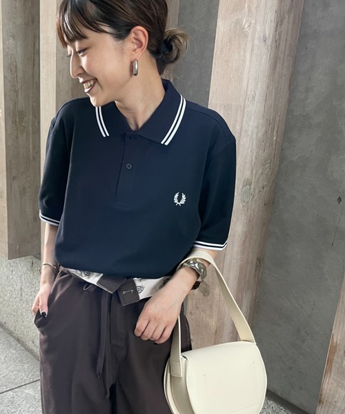 FRED PERRY/フレッドペリー] ツインティップライン ワンポイントロゴ
