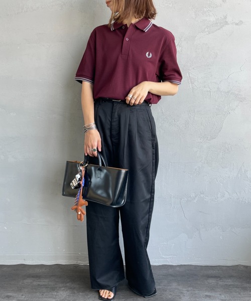 FRED PERRY/フレッドペリー] ツインティップライン ワンポイントロゴ