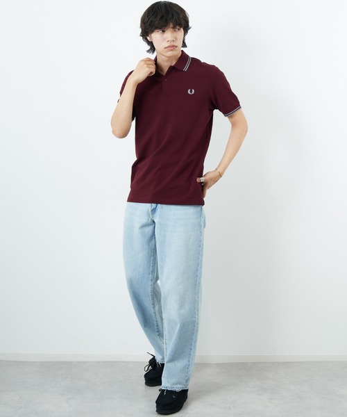 FRED PERRY/フレッドペリー] ツインティップライン ワンポイントロゴ